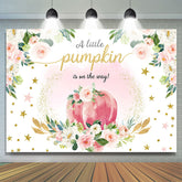 Rosa Blumen Kürbis Boho Thema Babydusche Hintergrund